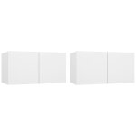 Vidaxl meubles tv suspendus 2 pcs blanc 60x30x30 cm Vidaxl meubles tv suspendus 2 pcs blanc 60x30x30 cm