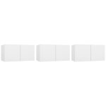 Vidaxl meubles tv suspendus 3 pcs blanc 60x30x30 cm Vidaxl meubles tv suspendus 3 pcs blanc 60x30x30 cm