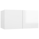 Vidaxl meuble tv suspendu blanc brillant 60x30x30 cm Vidaxl meuble tv suspendu blanc brillant 60x30x30 cm