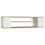 Vidaxl meuble tv suspendu blanc / chêne sonoma 100x30x26, 5 cm aggloméré Vidaxl meuble tv suspendu blanc / chêne sonoma 100x30x26, 5 cm aggloméré
