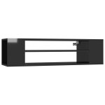 Vidaxl meuble tv suspendu noir brillant 100x30x26, 5 cm agglomr