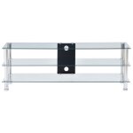 Vidaxl meuble tv transparent 120 x 40 x 40 cm verre tremp