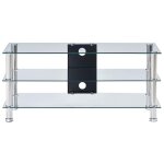 Vidaxl meuble tv transparent 90 x 40 x 40 cm verre tremp