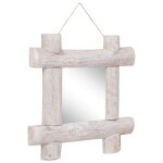 Vidaxl miroir à bûches blanc 50x50 cm bois de récupération massif Vidaxl miroir à bûches blanc 50x50 cm bois de récupération massif