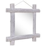 Vidaxl miroir à bûches blanc 70x70 cm bois de récupération massif Vidaxl miroir à bûches blanc 70x70 cm bois de récupération massif