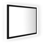 Vidaxl miroir  led de salle de bain noir 60x8, 5x37 cm agglomr