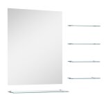 Vidaxl miroir mural avec 5 tagres argent 50 x 60 cm
