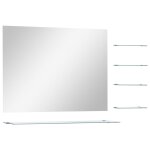 Vidaxl miroir mural avec 5 tagres argent 80 x 60 cm