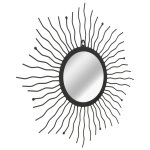 Vidaxl miroir mural clat de soleil 60 cm noir