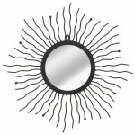 Vidaxl miroir mural de jardin rayons de soleil 60 cm noir