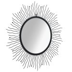 Vidaxl miroir mural de jardin rayons de soleil 80 cm noir