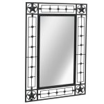 Vidaxl miroir mural de jardin rectangulaire 50 x 80 cm noir