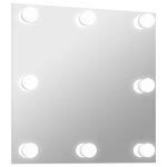 Vidaxl miroir mural avec lampes led carr verre