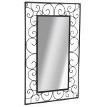 Vidaxl miroir mural rectangulaire 50 x 80 cm noir