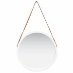 Vidaxl miroir mural avec sangle 50 cm blanc