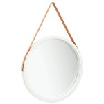 Vidaxl miroir mural avec sangle 60 cm blanc Vidaxl miroir mural avec sangle 60 cm blanc