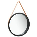 Vidaxl miroir mural avec sangle 60 cm noir Vidaxl miroir mural avec sangle 60 cm noir