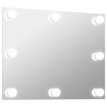 Vidaxl miroir mural sans cadre avec lampes led rectangulaire verre