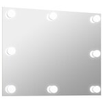 Vidaxl miroir mural sans cadre avec lampes led rectangulaire verre