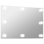 Vidaxl miroir mural sans cadre avec lampes led rectangulaire verre