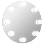 Vidaxl miroir mural sans cadre avec lampes led rond verre