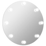 Vidaxl miroir mural sans cadre avec lampes led rond verre Vidaxl miroir mural sans cadre avec lampes led rond verre