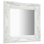 Vidaxl miroir mural style baroque 40x40 cm blanc