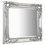 Vidaxl miroir mural style baroque 50x50 cm argent
