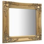 Vidaxl miroir mural style baroque 50x50 cm dor