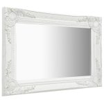 Vidaxl miroir mural style baroque 60x40 cm blanc