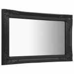 Vidaxl miroir mural style baroque 60x40 cm noir