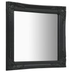 Vidaxl miroir mural style baroque 60x60 cm noir