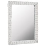 Vidaxl miroir osier blanc 60 x 80 cm