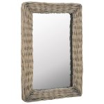 Vidaxl miroir osier marron 40 x 60 cm