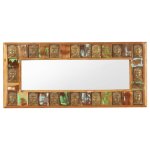 Vidaxl miroir avec rev�tement bouddha 110x50 cm bois de r�cup�ration