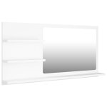 Vidaxl miroir de salle de bain blanc 90x10, 5x45 cm agglomr