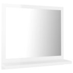 Vidaxl miroir de salle de bain blanc brillant 40x10, 5x37 cm agglom�r�