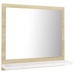 Vidaxl miroir de salle de bain blanc et ch�ne sonoma 40x10, 5x37 cm