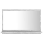 Vidaxl miroir de salle de bain gris bton 60x10, 5x37 cm agglomr