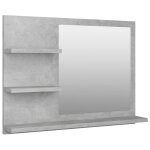 Vidaxl miroir de salle de bain gris bton 60x10, 5x45 cm agglomr