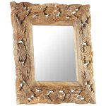 Vidaxl miroir sculpt� � la main marron 50x50cm bois de manguier massif