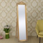 Vidaxl miroir sur pied style baroque 160 x 40 cm dor