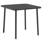 Vidaxl mobilier de bistro 3 pcs acier gris fonc�