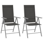 Vidaxl mobilier de bistro 3 pcs aluminium et textil�ne argent�