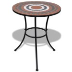 Vidaxl mobilier de bistro 3 pcs carreau cramique terre cuite et blanc