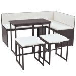 Vidaxl mobilier  dner d'extrieur 5 pcs acier rsine tresse marron