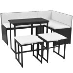 Vidaxl mobilier  dner d'extrieur 5 pcs acier rsine tresse noir
