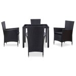 Vidaxl mobilier à dîner d'extérieur 5 pcs résine tressée noir Vidaxl mobilier à dîner d'extérieur 5 pcs résine tressée noir