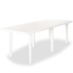 Vidaxl mobilier  dner d'extrieur 9 pcs plastique blanc