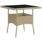 Vidaxl mobilier  dner de jardin 3 pcs beige rsine tresse et verre